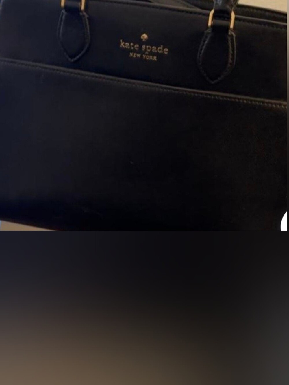 kate spade Black Leather Satchel with Gold Hardware